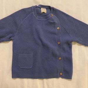 Faded blue cross button sweater